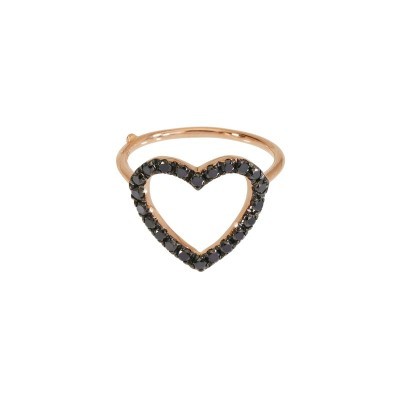 Anello con cuore e diamanti neri [4e4961a9]