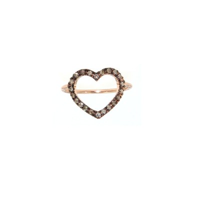 Anello a cuore filo diamanti oro 18kt [f9d30c75]