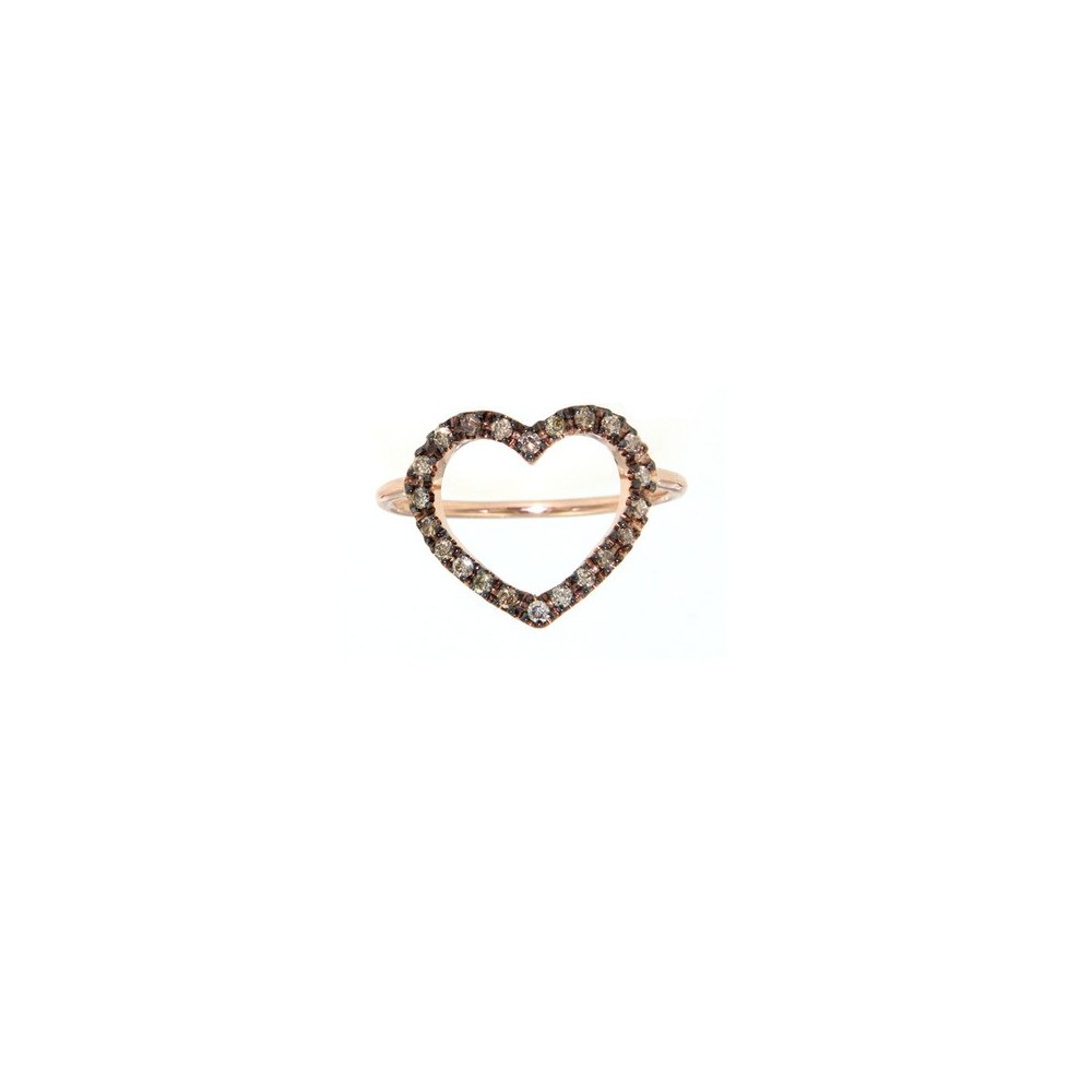 Anello a cuore filo diamanti oro 18kt [f9d30c75]