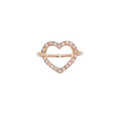 Anello cuore a filo e diamanti oro 18kt [b8f4668f]