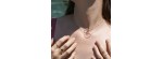 Collana due cuori incrociati e cuore di diamanti [0657e8e9]