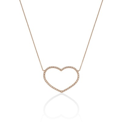 Collaba cuore filo diamanti oro 18k [116037cc]