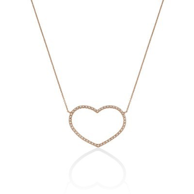 Collaba cuore filo diamanti oro 18k [116037cc]