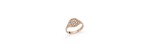 Anello sigillo tondo e diamanti oro 18kt [393644c6]