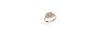Anello sigillo quadrato e diamanti oro 18kt [7d54ab96]