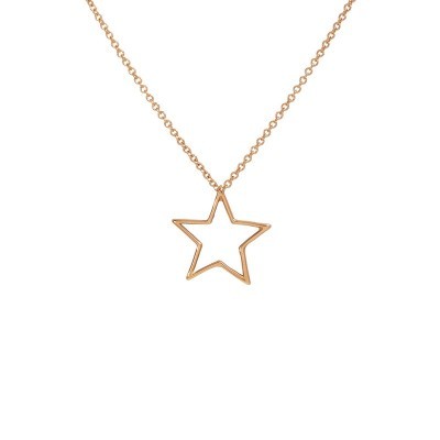 Collana con stella a filo piatto 18kt [1b2ea058]