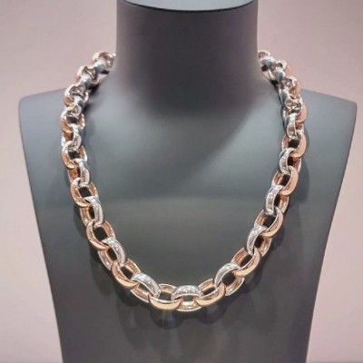 Collana Lucido rosa Rodio Elegance Rolò [03515b56]