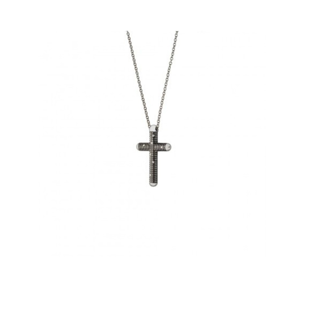 Collana Croce in oro nero e diamanti [ac6a88c6]