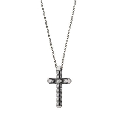 Collana Croce in oro nero e diamanti [f6279fc0]