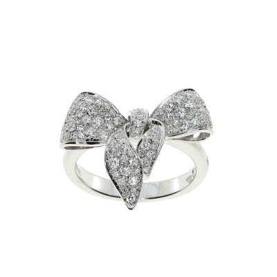 Anello Fiocco in Oro Bianco con Diamanti [16e61c91]