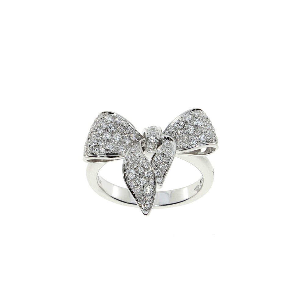 Anello Fiocco in Oro Bianco con Diamanti [16e61c91]