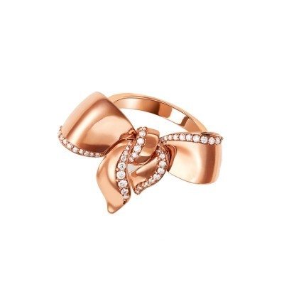 Anello Fiocco in Oro Rosa con Diamanti [0d8abece]