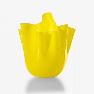Vaso Fazzoletto Opalino Ginkgo Biloba H. 24 cm [175eb174]