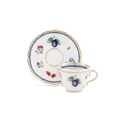 Piatto caffè cm 13,5 Frutta e Fiori [ea57767e]