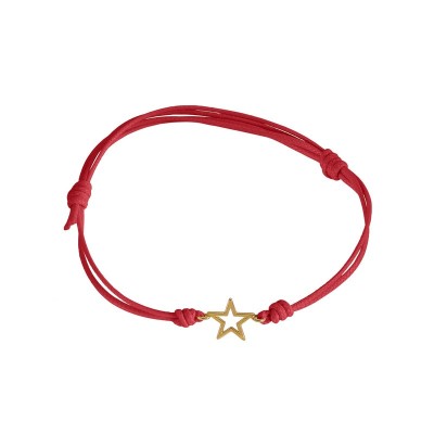 Bracciale cordino stella filo oro 18kt [a9bd43e5]