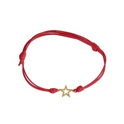 Bracciale cordino stella filo oro 18kt [a9bd43e5]