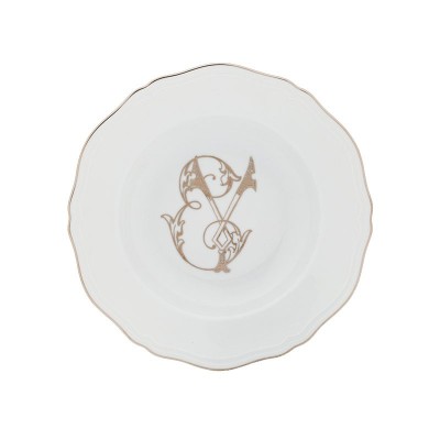 Set 4 piatti fondi cm 24 Monogramma Platino [0f101180]