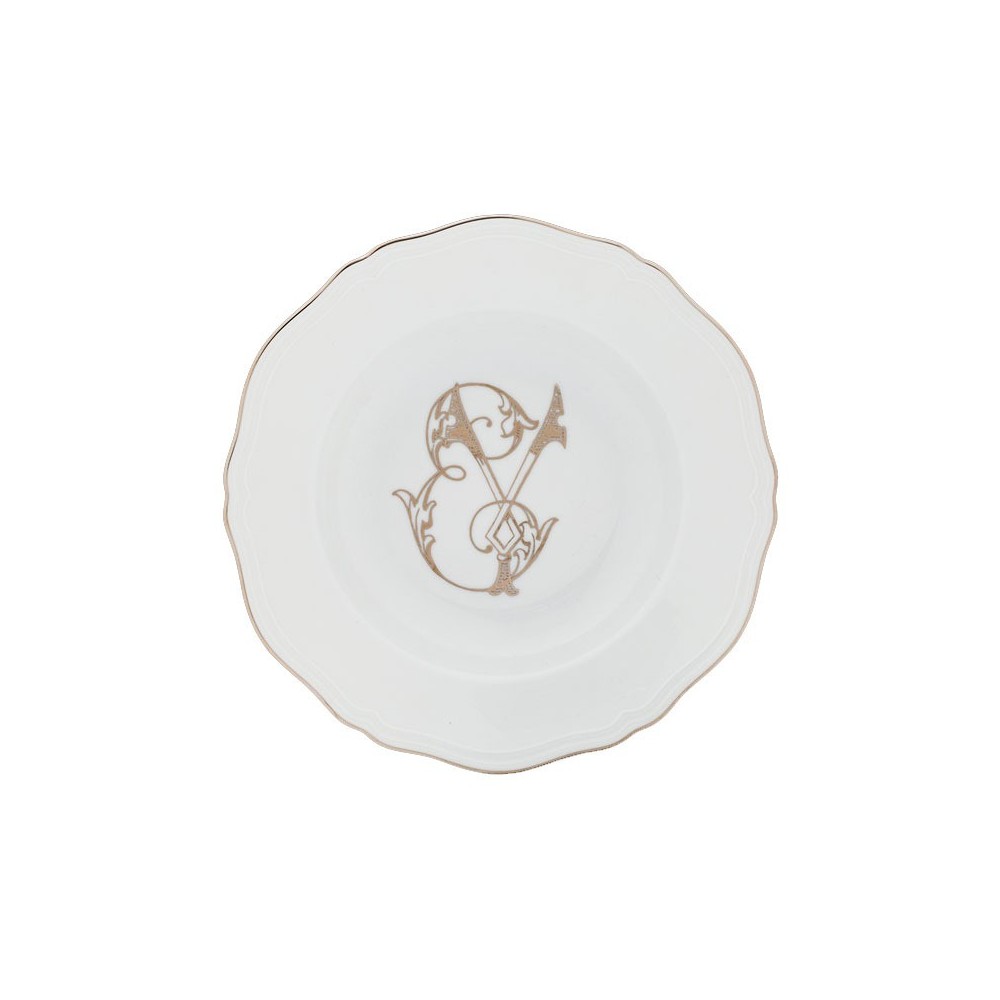 Set 4 piatti fondi cm 24 Monogramma Platino [0f101180]