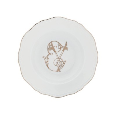Set 4 piatti fondi cm 24 Monogramma Platino [0f101180]