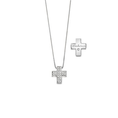 Collana Croce I Segni  oro bianco con diamanti [9a802ac1]