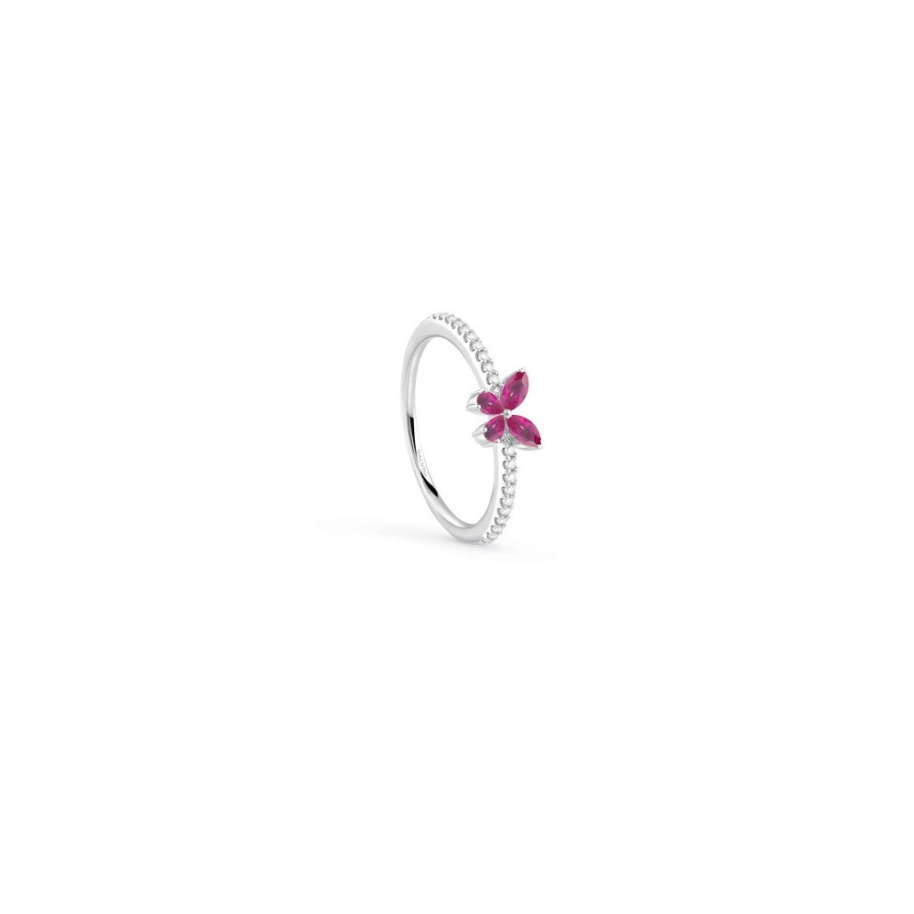 Anello Libera oro bianco diamanti e rubini [0d2f7d39]