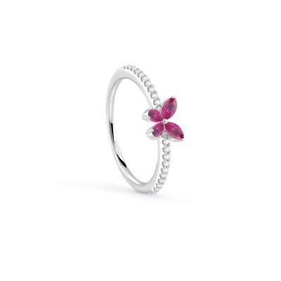 Anello Libera oro bianco diamanti e rubini [d4093e34]