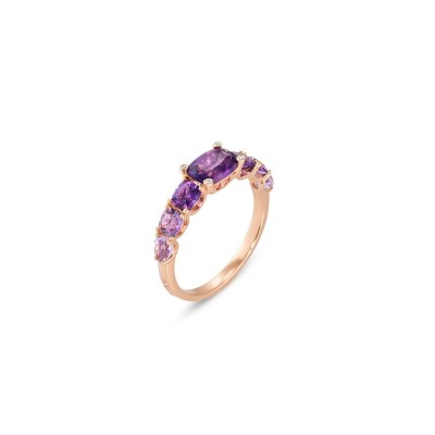 Anello Iris oro rosa 18kt ametiste e diamanti [0b359c21]