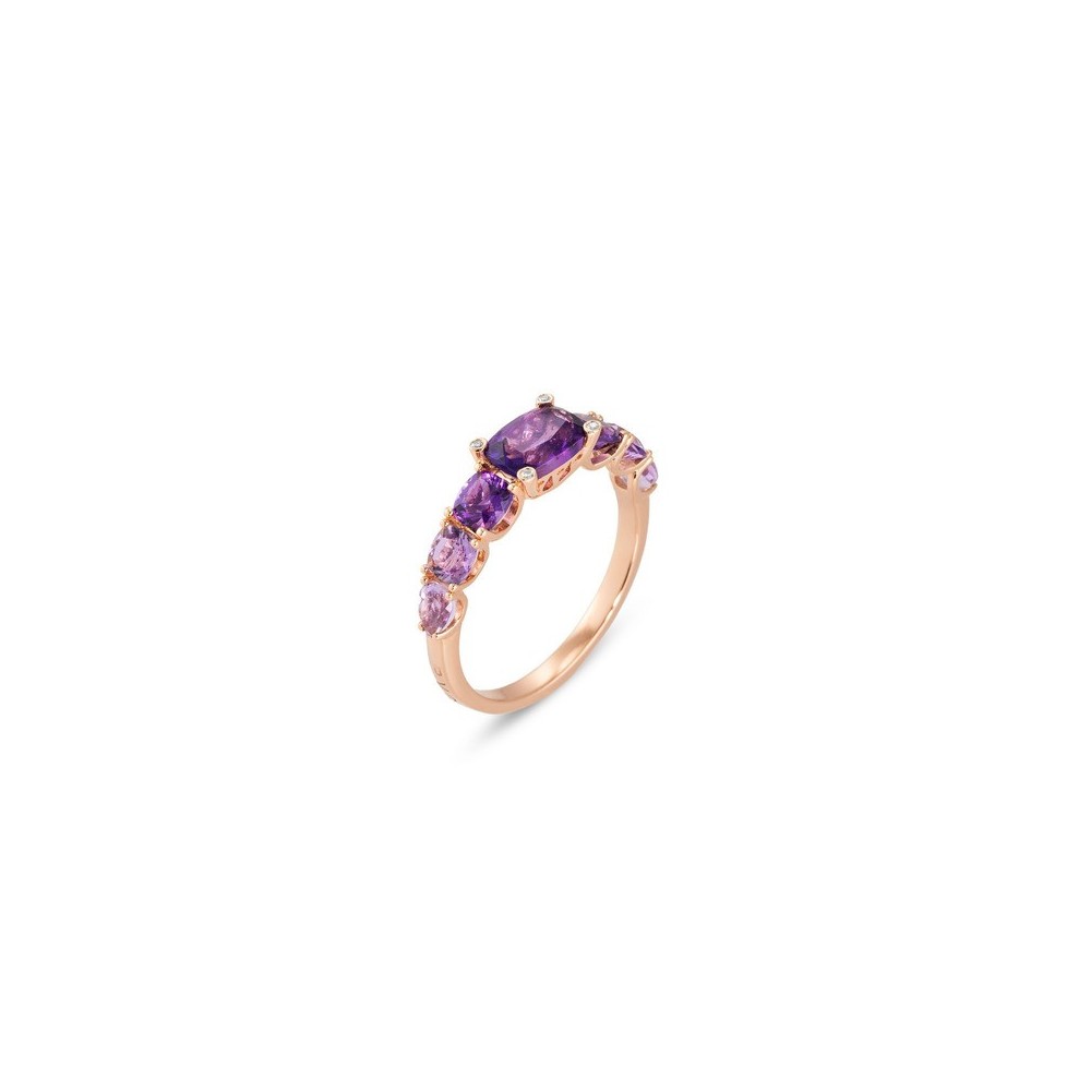 Anello Iris oro rosa 18kt ametiste e diamanti [0b359c21]