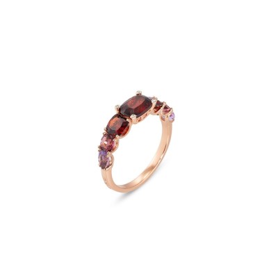 Anello Iris oro rosa 18kt granato topazio ametista [50320e81]