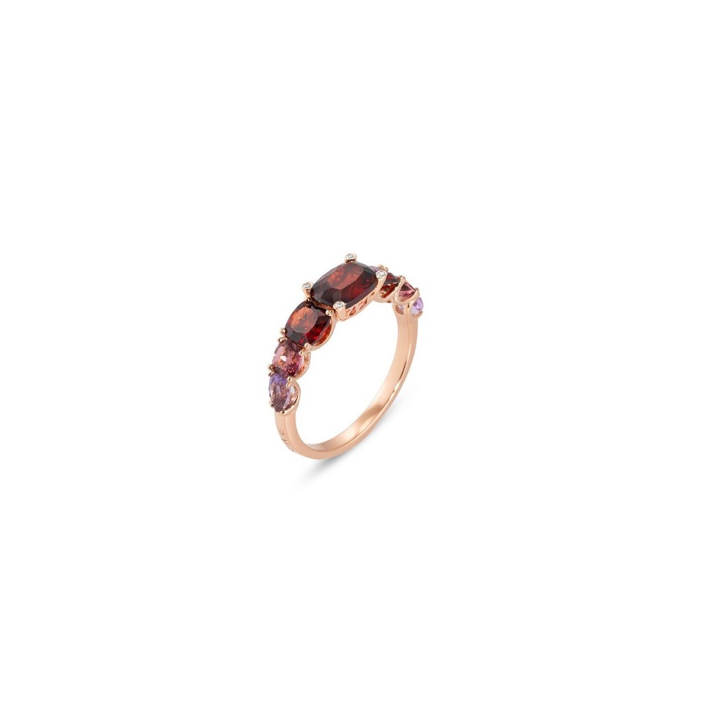 Anello Iris oro rosa 18kt granato topazio ametista [50320e81]