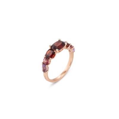 Anello Iris oro rosa 18kt granato topazio ametista [50320e81]