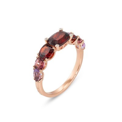 Anello Iris oro rosa 18kt granato topazio ametista [89144d8c]