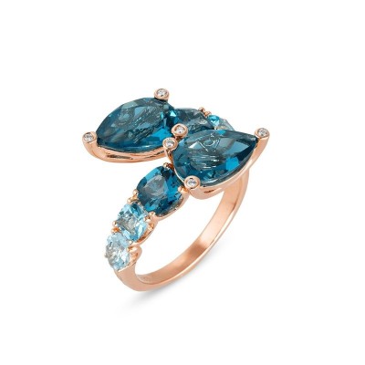 Anello crossover Iris oro rosa 18kt [2fab21a5]