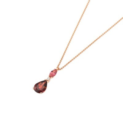 Pendente con catena Iris oro rosa 18kt [d6171830]
