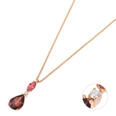 Pendente con catena Iris oro rosa 18kt [d6171830]