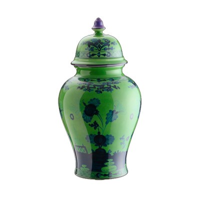 Vaso Potiche grande con coperchio Malachite [1b6dda25]