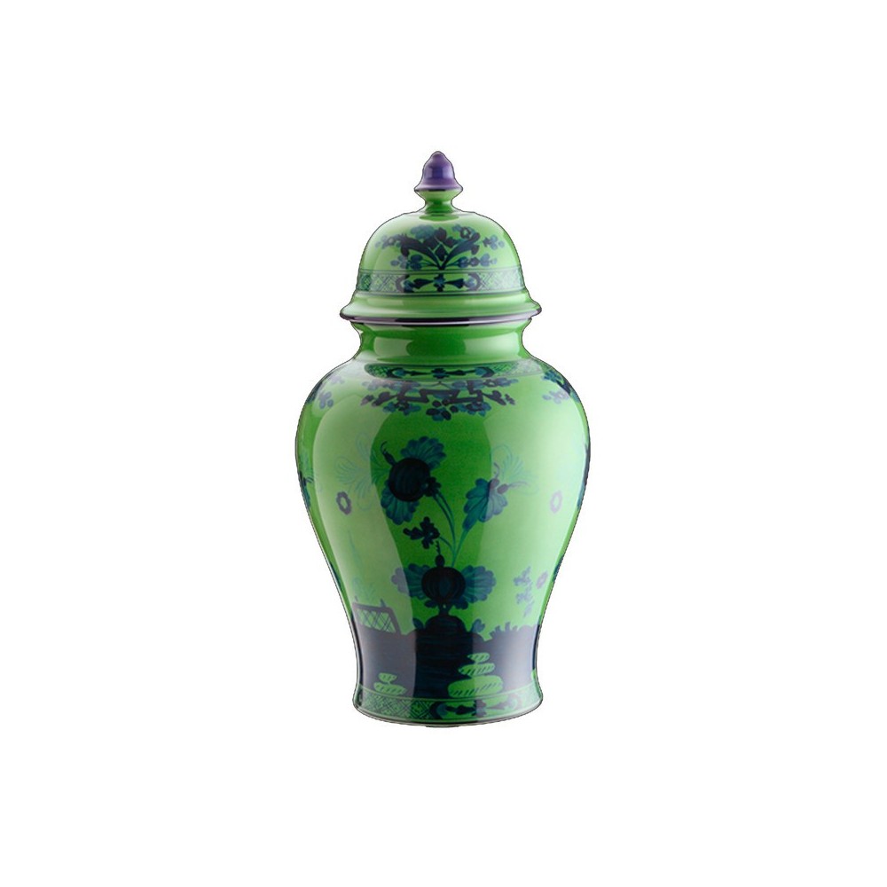 Vaso Potiche grande con coperchio Malachite [1b6dda25]