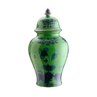 Vaso Potiche grande con coperchio Malachite [1b6dda25]