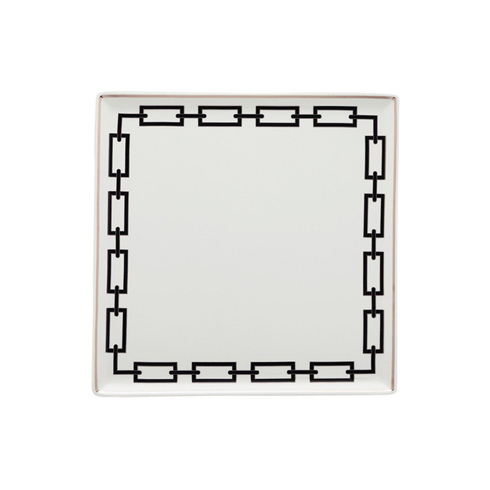Piatto svuotatasche quadrato cm 30 Catene Nero [55040c5a]
