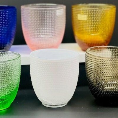 Bicchiere acqua Trame Bianco Latte [822f6d2e]
