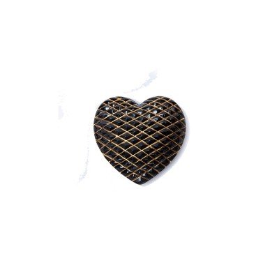 Fermacarte Cuore griglie oro [c1a13b32]