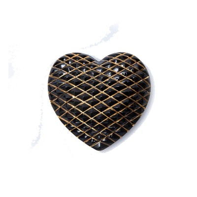Fermacarte Cuore griglie oro [1887783f]