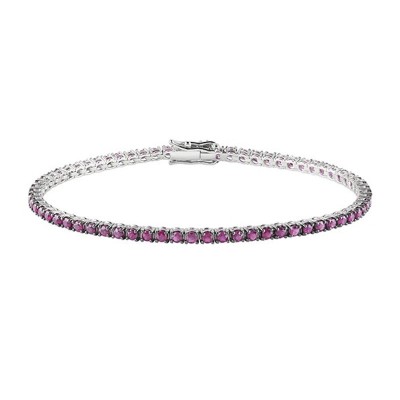 Bracciale Tennis oro bianco e rubini [57f40323]