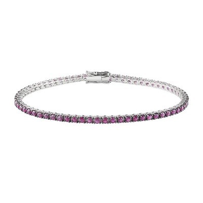 Bracciale Tennis oro bianco e rubini [57f40323]
