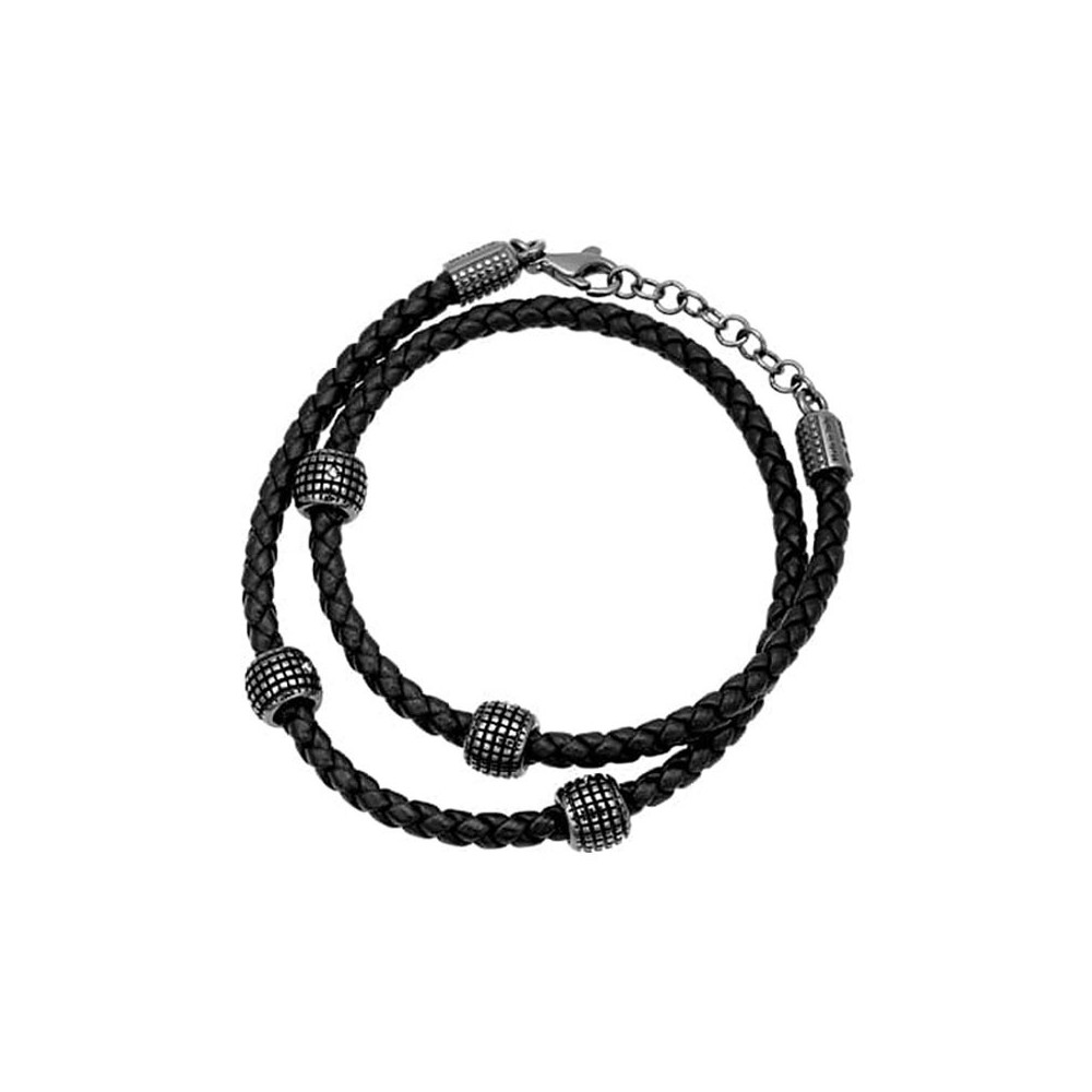 Bracciale Metropolitan cuoio oro e brillanti [4aca95a5]