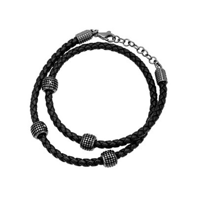 Bracciale Metropolitan cuoio oro e brillanti [4aca95a5]