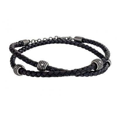 Bracciale Metropolitan cuoio oro e brillanti [93ecd6a8]