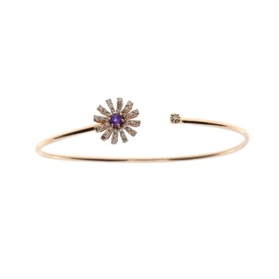 Bracciale Margherita oro rosa, diamanti e ametista [d98722b8]