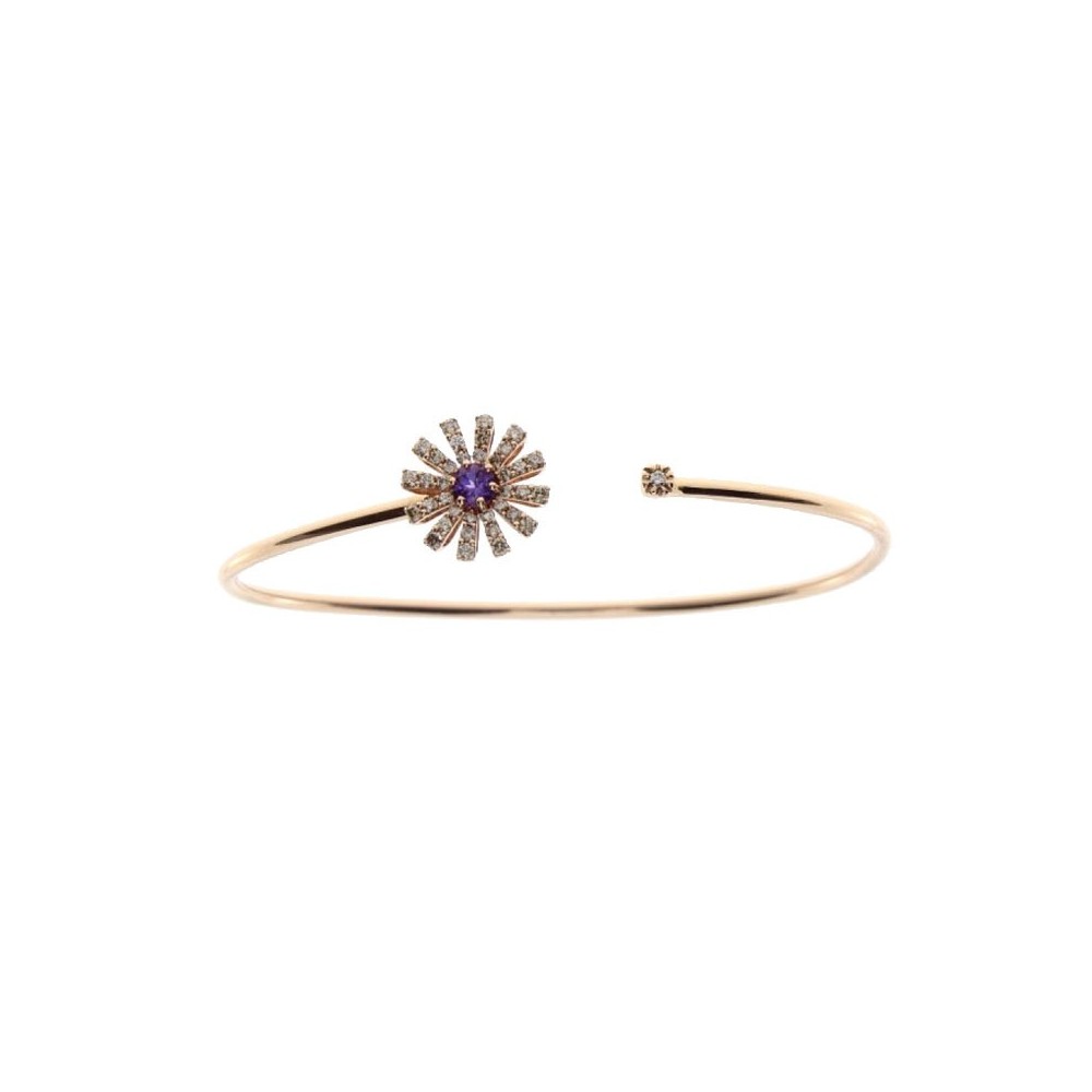 Bracciale Margherita oro rosa, diamanti e ametista [d98722b8]