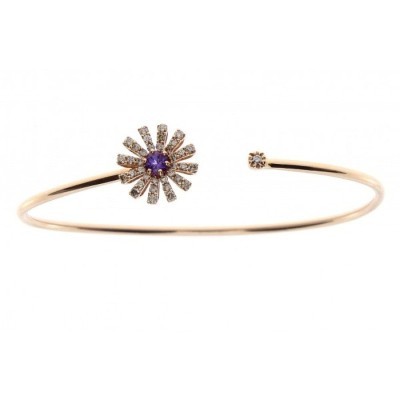 Bracciale Margherita oro rosa, diamanti e ametista [00a161b5]